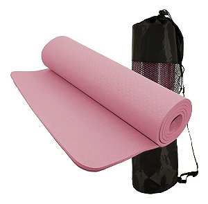 Tapete p/ Yoga c/ Bolsa 183x61x0,8cm - Rosa - Mbfit