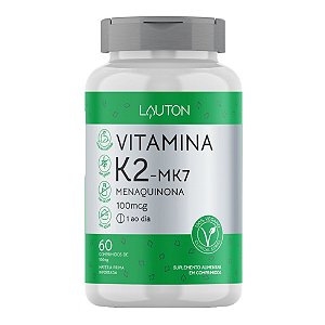 Vitamina K2 MK7 Menaquinona 100mcg 60 Comprimidos - Lauton