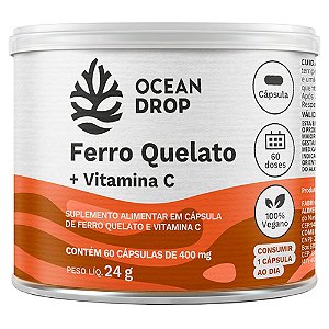 Ferro Quelato Vitamina C 60 caps 400mg - Ocean Drop