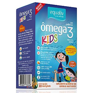 Omega 3 Kids EPA 90Mg DHA 60Mg 30 Caps Mastigavel - Equaliv