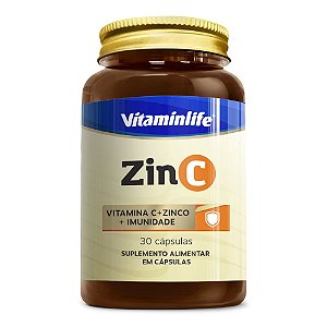 Zin C Vitamina C Zinco 30 Caps - Vitaminlife