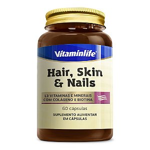 Hair Skin Nails Colageno Biotina 60 Caps - Vitaminlife