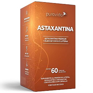 Astaxantina Premium Oleo de Coco 250Mg 60Caps - PuraVida