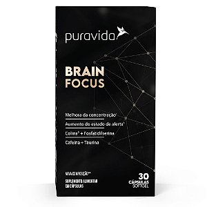 Brain Focus Cafeina 160mg 30 Capsulas SoftGel - PuraVida