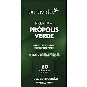 Propolis Verde 10Mg 60 Capsulas - PuraVida