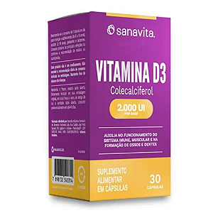 Vitamina D3 Colecalciferol 30 Capsulas - Sanavita