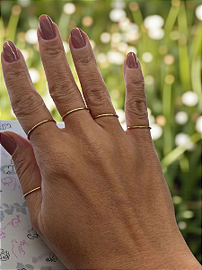 ANEL DE OURO AMARELO 18K COM 1MM DE LARGURA