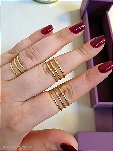 ANEL DE OURO AMARELO 18K COM 1MM DE LARGURA