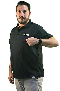 Camisa Polo Preta e Laranja MRV l Masculina