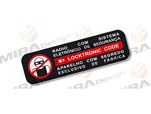Par Adesivos RÁDIO C/ CÓDIGO DE SEGURANÇA LOCKTRONIC Chevrolet (para vidro) alarme