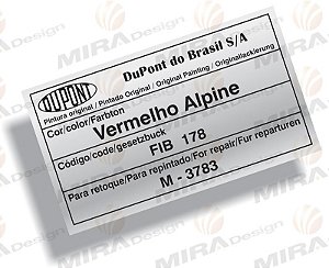 Adesivo Código Cor VERMELHO ALPINE Fiat Dupont