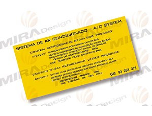 Adesivo SISTEMA DE AR CONDICIONADO - A/C SYSTEM (carga 900g)