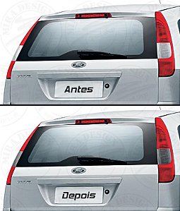 Adesivo Fumê Claro p/ Lanternas Ford New Fiesta Hatch 2001 2007