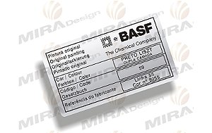 Adesivo Etiqueta Código Cor PRETO LISZT / BASF Veículos GM