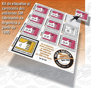 Jogo etiquetas CONTROLE DE QUALIDADE DA PINTURA GM Argentina 1995 em diante D-20 Silverado