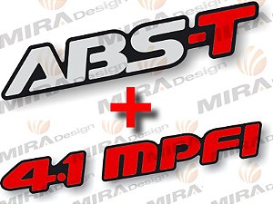 Emblema adesivo ABS-T + Adesivo 4.1 MPFI Chevrolet C20 A20