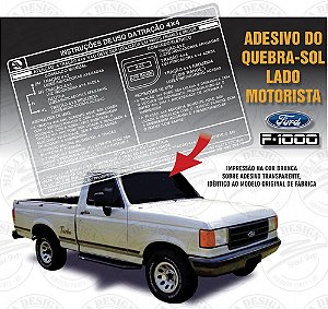 Adesivo INSTRUÇÕES DE USO DA TRAÇÃO 4X4 Ford F-1000