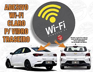 Adesivo WI-FI CLARO P/ Vidro Traseiro Veículos GM (redondo)