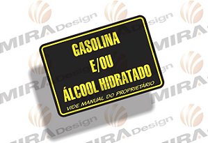 Adesivo GASOLINA / ÁLCOOL HIDRATADO p/ Veículos Flex Chevrolet