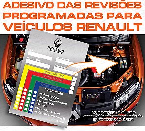 Adesivo metalizado REVISÃO TROCA ÓLEO E FILTROS Renault