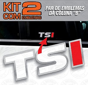 Par emblemas adesivos TSI VW Up Polo Golf Jetta T-cross Virtus