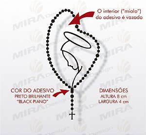 Adesivo NOSSA SENHORA Terço Rosário Preto 8x4