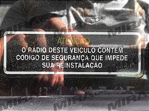 Par Adesivo RÁDIO CÓDIGO SEGURANÇA Chevrolet (transparente)