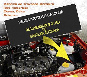 Adesivo RESERVATÓRIO DE GASOLINA da Partida Fria GM 8x3cm