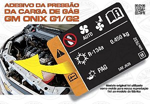 Adesivo Carga 450g Gás Ar-condicionado GM Onix Prisma Cobalt