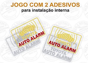 Par de Adesivos Alarme Auto Alarm Toyota 2002 em Diante