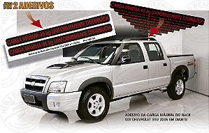 Par Adesivo CARGA MÁXIMA 45 KG Rack Chevrolet S10