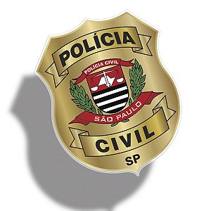 Adesivo POLÍCIA CIVIL ESTADO DE SÃO PAULO (DISTINTIVO) p/ vidro (INTERNO)