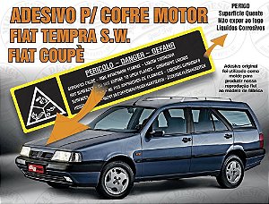 Adesivo PERICOLO - SUPERFICI CALDE p/ Fiat Tempra SW, Coupé, Tipo i.e.