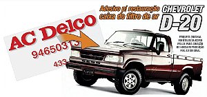 Adesivo AC DELCO 94650313 caixa filtro ar Chevrolet D-20 (MANN)