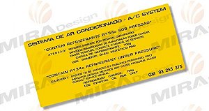 Adesivo SISTEMA DE AR CONDICIONADO - A/C SYSTEM (carga 700g)