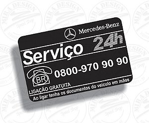 Adesivo SERVIÇO 24H FONE 0800 p/ Caminhões Mercedes Benz