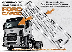 Adesivo ATENÇÃO - ÓLEO FILTRO ARREFECIMENTO Ford Cargo