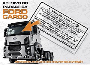 Adesivo ATENÇÃO - EVITAR DANOS CATALISADOR Ford Cargo