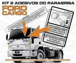 Kit 2 Adesivos p/ Parabrisa FREADO/CORRETA MANUTENÇÃO Ford Cargo