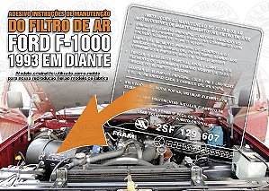 Adesivo INSTRUÇÕES MANUTENÇÃO FILTRO AR Ford F-1000 1993 Diante