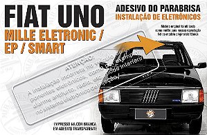 Adesivo INSTALAÇÃO ELETRÔNICOS Fiat Uno Mille Eletronic EP Smart
