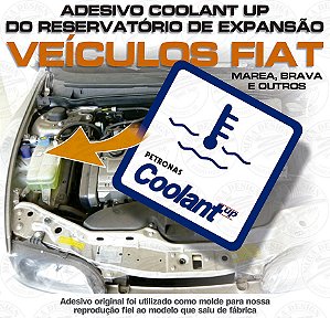Adesivo COOLANT UP p/ Reservatório Fiat Marea Brava
