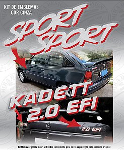 Kit Adesivos Emblema GM KADETT SPORT 2.0 EFI 96 97 - Cinza