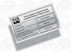 Adesivo Código Cor AZUL ENSEADA GM PPG