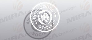 Adesivo WATERCOOLED SOCIETY - VW Refrigerado a Água - P/ Vidro (interno)