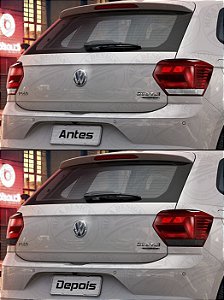 Adesivo Fumê Escuro p/ Lanternas Tras VW Polo Hatch 2019 Diante