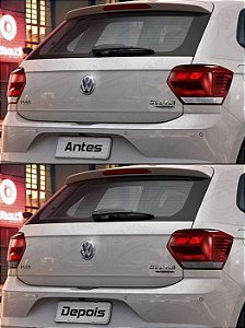 Adesivo Fumê Claro p/ Lanternas Tras VW Polo Hatch 2019 Diante