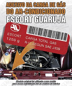Adesivo do SISTEMA AR-CONDICIONADO 1250g Ford Escort Guarujá