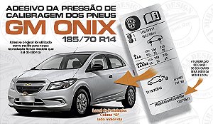 Adesivo Pressão Pneus GM ONIX 185/70 R14 C/ CHASSI