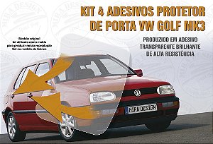 Kit 4 Adesivos Transparentes Protetor Porta VW Golf Mk3